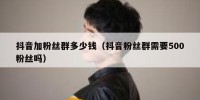 抖音加粉丝群多少钱（抖音粉丝群需要500粉丝吗）