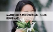 ins删除给别人的评论有提示吗（ins能删除评论吗）
