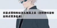 抖音点赞和粉丝怎么提高上去（怎样使抖音粉丝和点赞多起来）