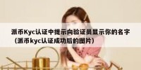 派币Kyc认证中提示向验证员显示你的名字（派币kyc认证成功后的图片）