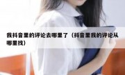 我抖音里的评论去哪里了（抖音里我的评论从哪里找）