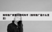推特推广需要付费吗知乎（推特推广是什么意思）