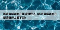 派币最新动态在新浪财经上（派币最新动态在新浪财经上看不到）