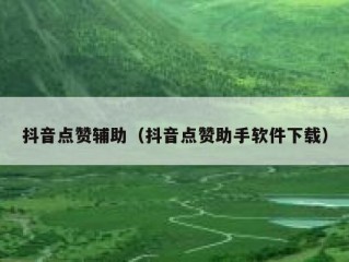 抖音点赞辅助（抖音点赞助手软件下载）