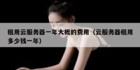 租用云服务器一年大概的费用（云服务器租用多少钱一年）