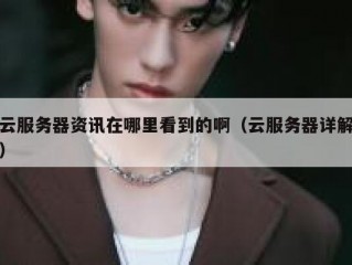 云服务器资讯在哪里看到的啊（云服务器详解）