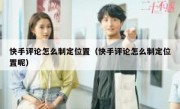 快手评论怎么制定位置（快手评论怎么制定位置呢）