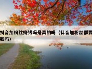 抖音加粉丝赚钱吗是真的吗（抖音加粉丝群要钱吗）