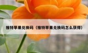 推特苹果兑换码（推特苹果兑换码怎么获得）