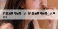 抖音加赞网站是什么（抖音加赞网站是什么平台）