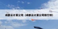 成都云计算公司（成都云计算公司排行榜）