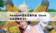 Facebook怎么注册不进（facebook注册不了）