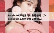 facebook评论里可以发链接吗（facebook怎么在评论里艾特别人）