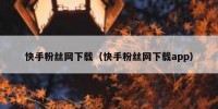 快手粉丝网下载（快手粉丝网下载app）