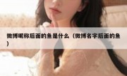 微博昵称后面的鱼是什么（微博名字后面的鱼）