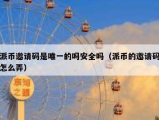派币邀请码是唯一的吗安全吗（派币的邀请码怎么弄）