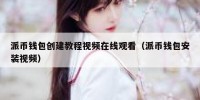 派币钱包创建教程视频在线观看（派币钱包安装视频）