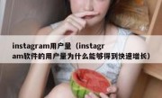 instagram用户量（instagram软件的用户量为什么能够得到快速增长）