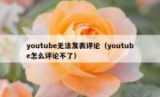 youtube无法发表评论（youtube怎么评论不了）