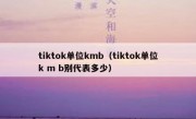 tiktok单位kmb（tiktok单位k m b别代表多少）