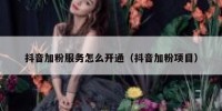 抖音加粉服务怎么开通（抖音加粉项目）