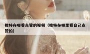 推特在哪看点赞的视频（推特在哪里看自己点赞的）