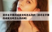 派币名字要改成英文吗怎么改的（派币名字要改成英文吗怎么改的呢）
