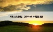 tiktok补贴（tiktok补贴政策）