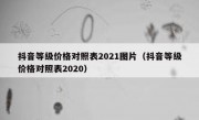 抖音等级价格对照表2021图片（抖音等级价格对照表2020）