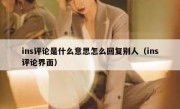 ins评论是什么意思怎么回复别人（ins评论界面）