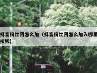 抖音粉丝团怎么加（抖音粉丝团怎么加入哪里扣钱）