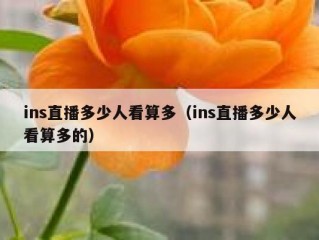 ins直播多少人看算多（ins直播多少人看算多的）