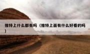 推特上什么都有吗（推特上面有什么好看的吗）