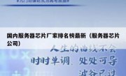 国内服务器芯片厂家排名榜最新（服务器芯片公司）
