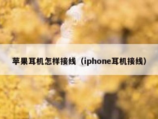 苹果耳机怎样接线（iphone耳机接线）