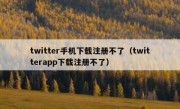 twitter手机下载注册不了（twitterapp下载注册不了）