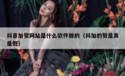 抖音加赞网站是什么软件做的（抖加的赞是真是假）