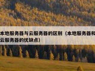 本地服务器与云服务器的区别（本地服务器和云服务器的优缺点）