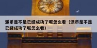 派币是不是已经成功了呢怎么看（派币是不是已经成功了呢怎么看）