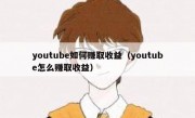 youtube如何赚取收益（youtube怎么赚取收益）