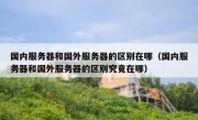 国内服务器和国外服务器的区别在哪（国内服务器和国外服务器的区别究竟在哪）