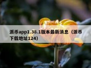 派币app1.38.1版本最新消息（派币下载地址124）