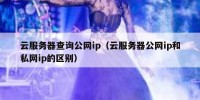 云服务器查询公网ip（云服务器公网ip和私网ip的区别）
