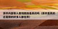 派币内部有人卷钱跑路是真的吗（派币是真的还是假的好多人都在弄）
