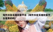 海外抖音买播放量平台（海外抖音买播放量平台是真的吗）
