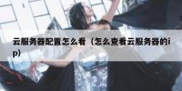 云服务器配置怎么看（怎么查看云服务器的ip）