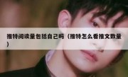 推特阅读量包括自己吗（推特怎么看推文数量）