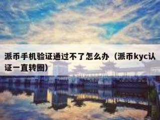 派币手机验证通过不了怎么办（派币kyc认证一直转圈）