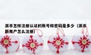 派币怎样注册认证的账号和密码是多少（派币新用户怎么注册）