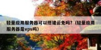 轻量应用服务器可以搭建云免吗?（轻量应用服务器是vps吗）